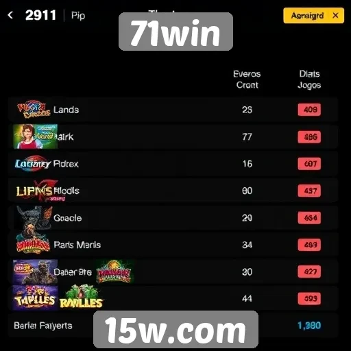 Comparativo entre jogos populares na plataforma 71win